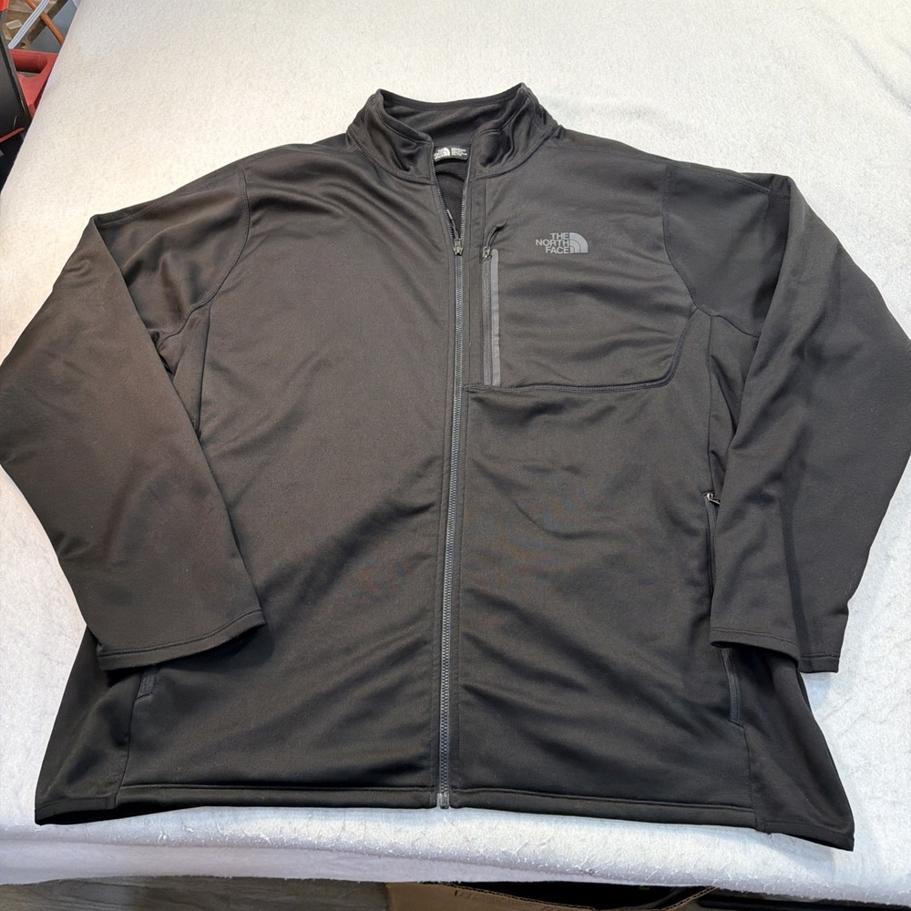 North Face‎ Mens Zip Up Black  Lightweight Fleece Jacket size XXL 2XL VGUC